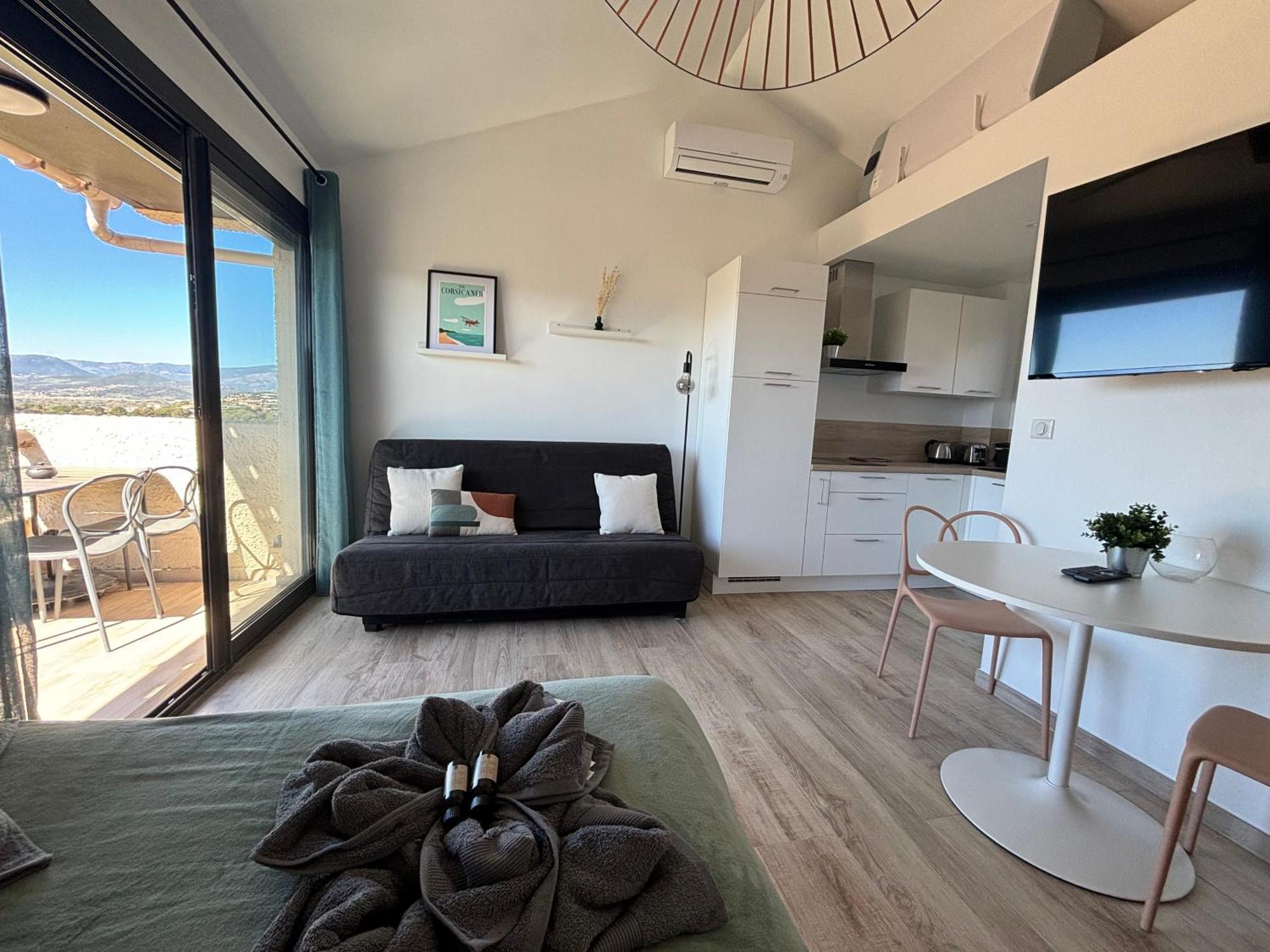 Studio Vue Mer A Porticcio Piscine Et Parking Kültér fotó