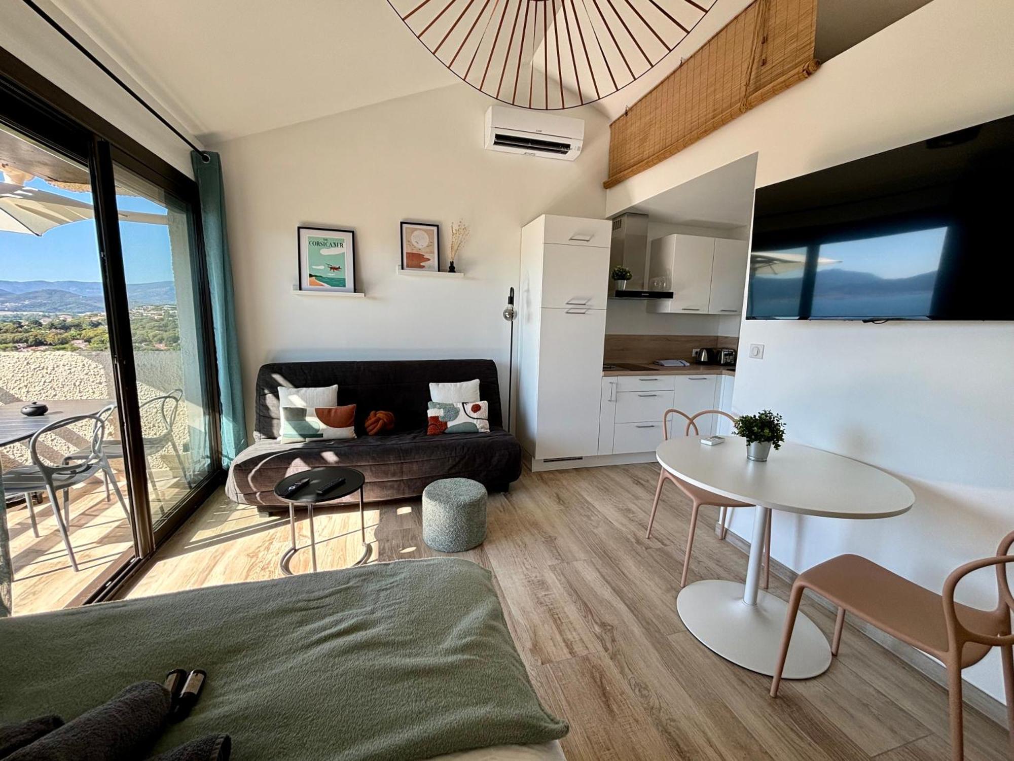 Studio Vue Mer A Porticcio Piscine Et Parking Kültér fotó