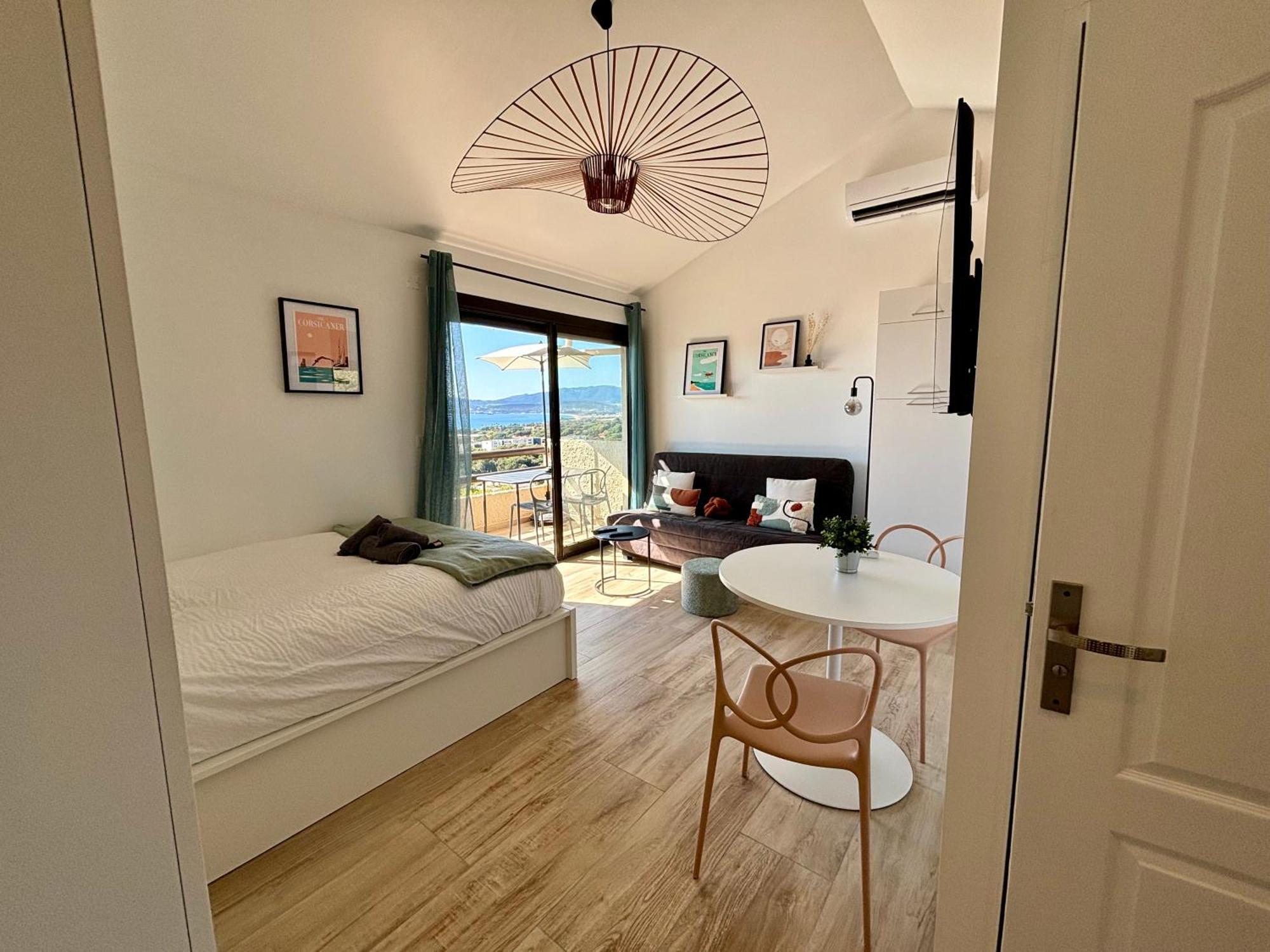Studio Vue Mer A Porticcio Piscine Et Parking Kültér fotó