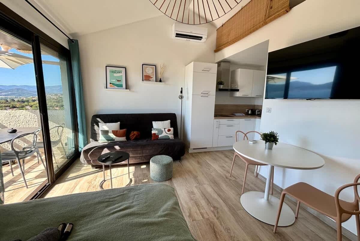 Studio Vue Mer A Porticcio Piscine Et Parking Kültér fotó